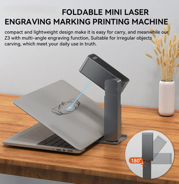 Z3 Foldable Laser Engraver 60W Engraving Cutting Machine 36000mm/min  Multi-Angle For Metal/Glass/Acrylic Marking Print