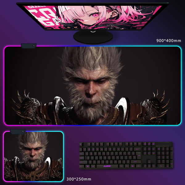 game oversized RGB colorful light-emitting mouse pad gaming gaming keyboard table mat non-slip peripheral